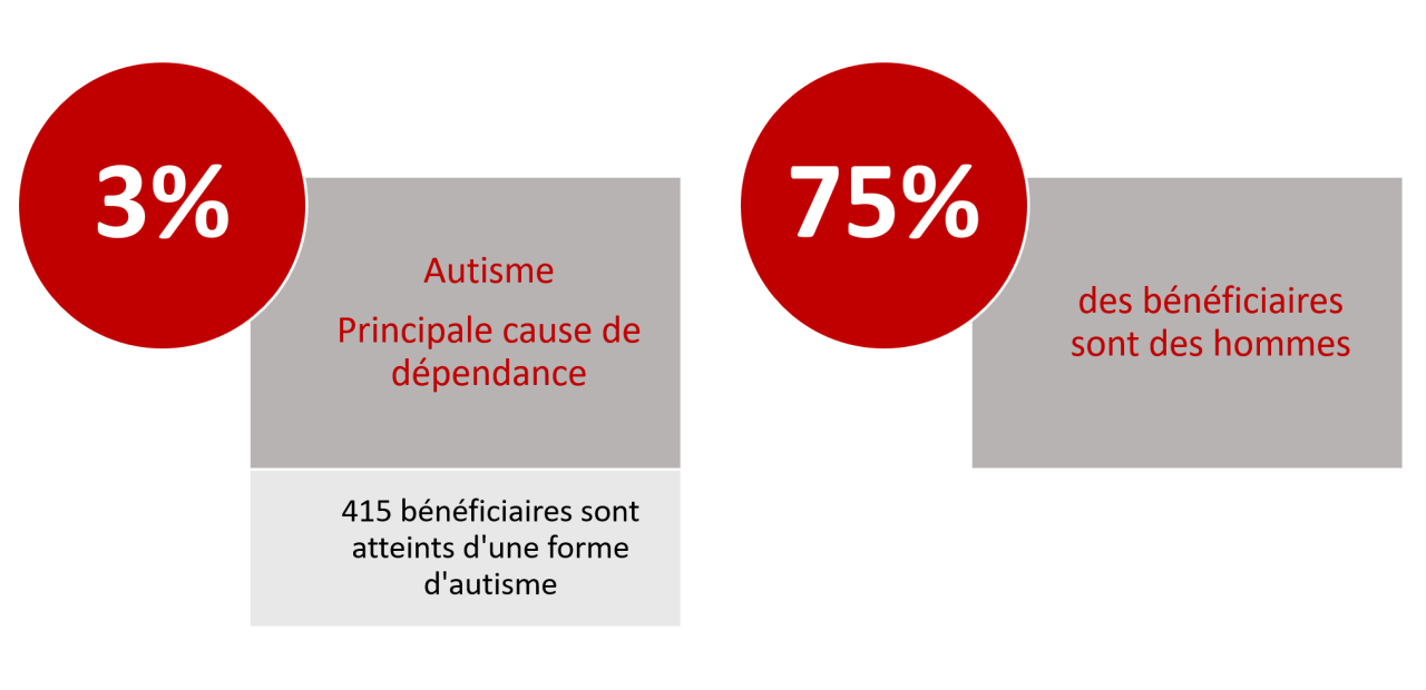 Nombre de bénéficiaires atteints d'une forme d'autisme